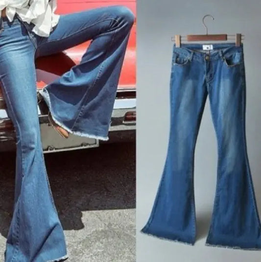 Women's Wide-Leg Slim-Fitting Mid-Waist Sexy Jeans