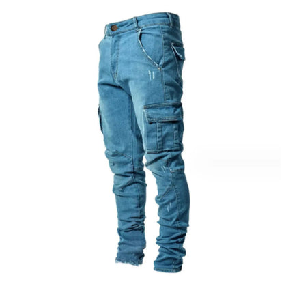 Skinny Jeans with Side Pockets and Feet for Men