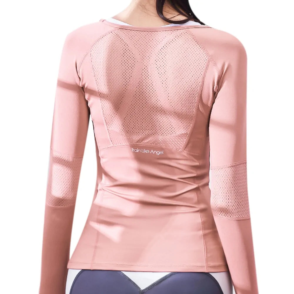 Seamless Long Sleeve Women's Sports Shirt: Perfect for Fitness, Running, Yoga, and More!