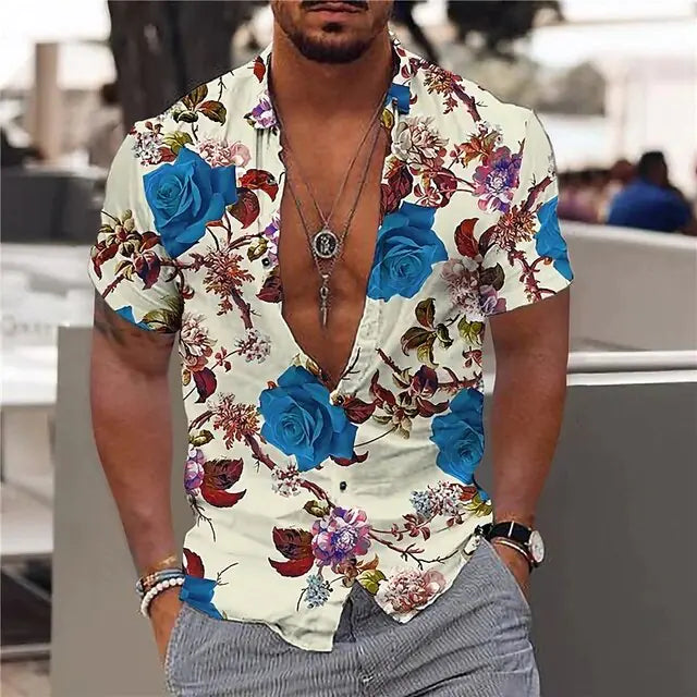 Summer Hawaiian Floral Shirts For Men